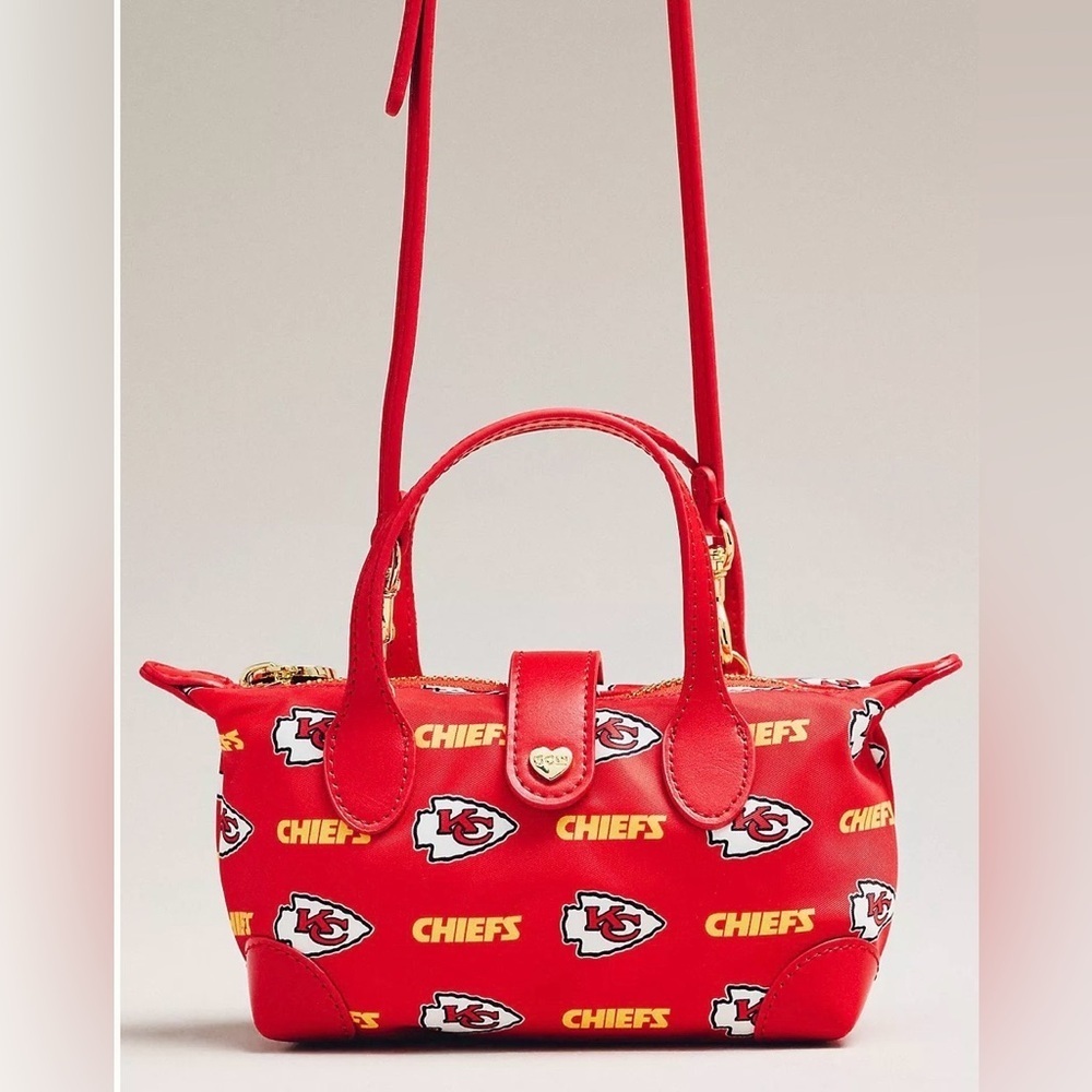 Anthropologie Stoney Clover Lane Chiefs Pouchette Crossbody Bag Red - Picture 3 of 3